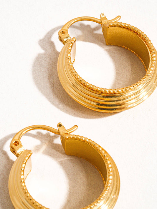 Irving Textured Hoop Earring | Waterproof Jewelry