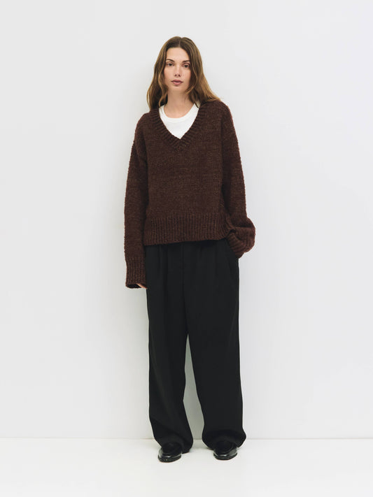Reed V-Neck Boucle Sweater