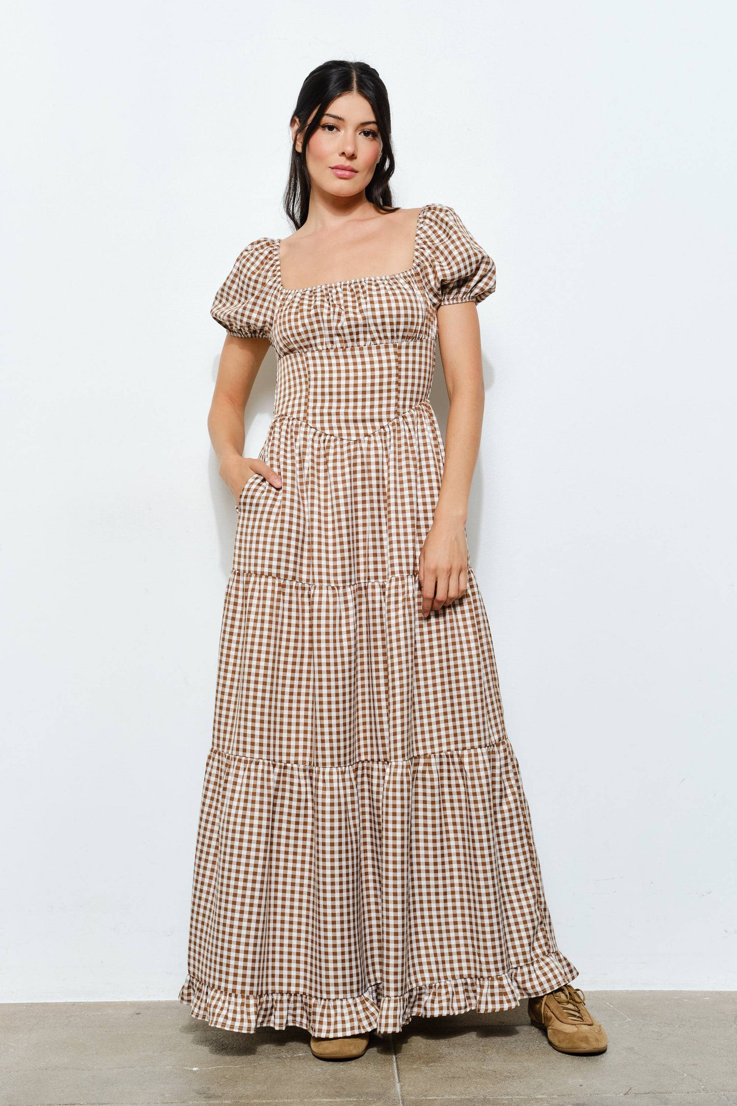 Lauren Gingham Maxi Dress