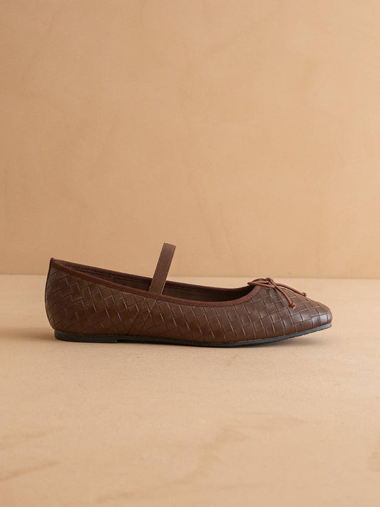 The Logan | Coffee Woven Ballet Flat