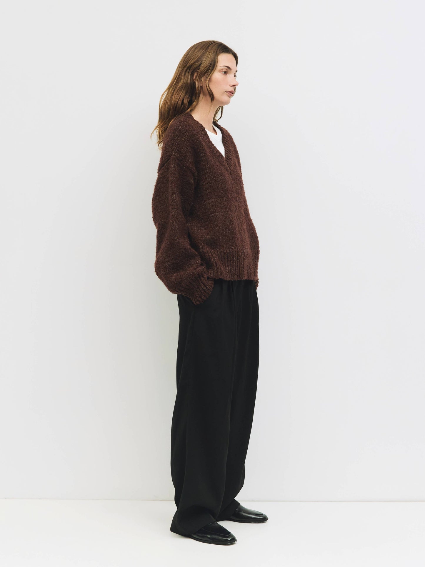 Reed V-Neck Boucle Sweater