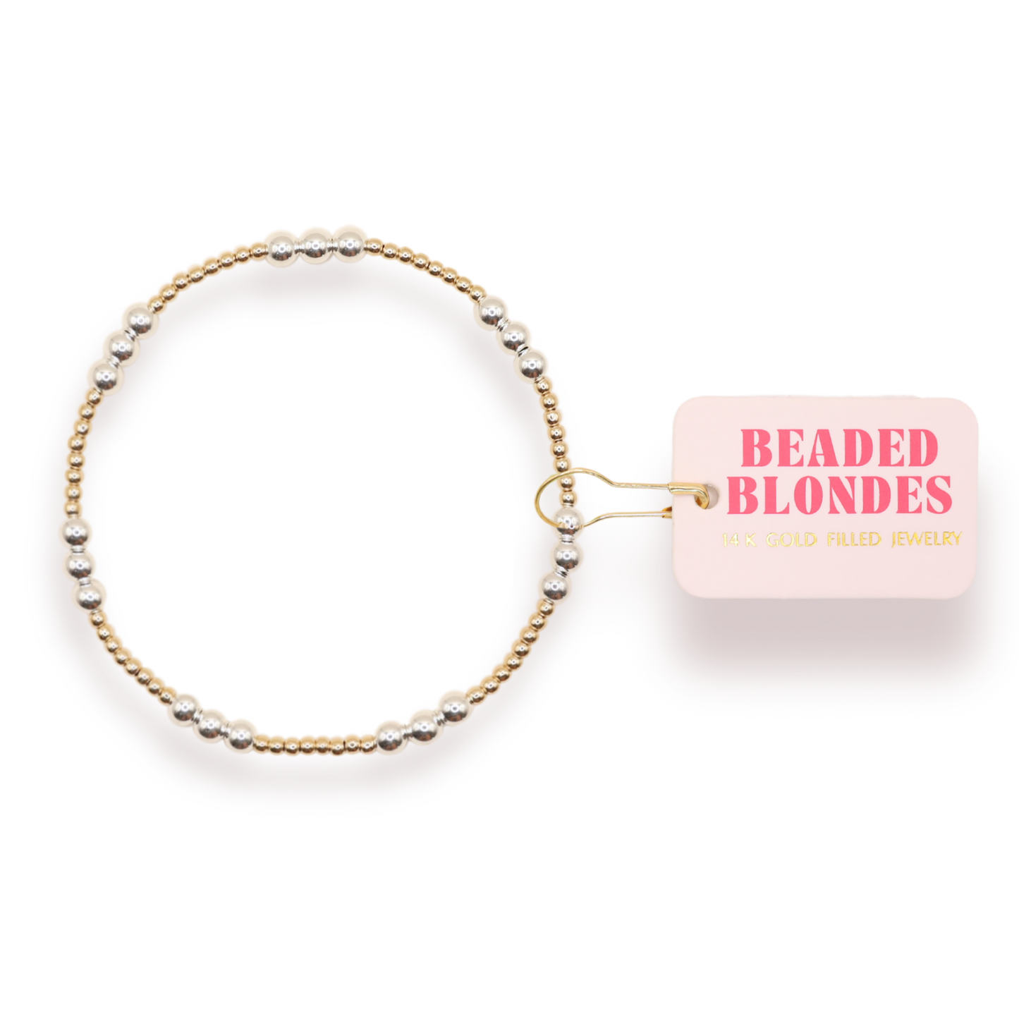 ILY Bracelet in Gold with Silver | BEADED BLONDES