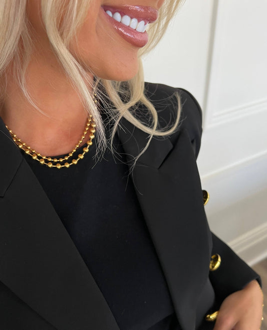 Jane XL Gold Beaded Necklace | Waterproof Jewelry