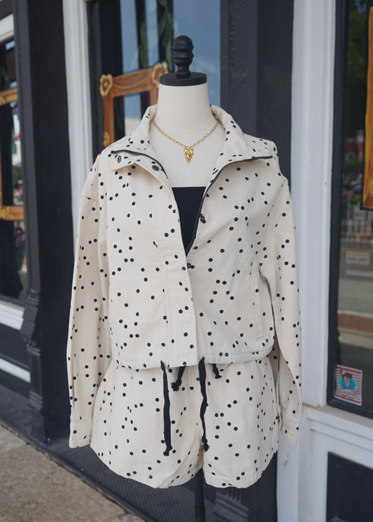 Amie Polka Dot High Neck Jacket