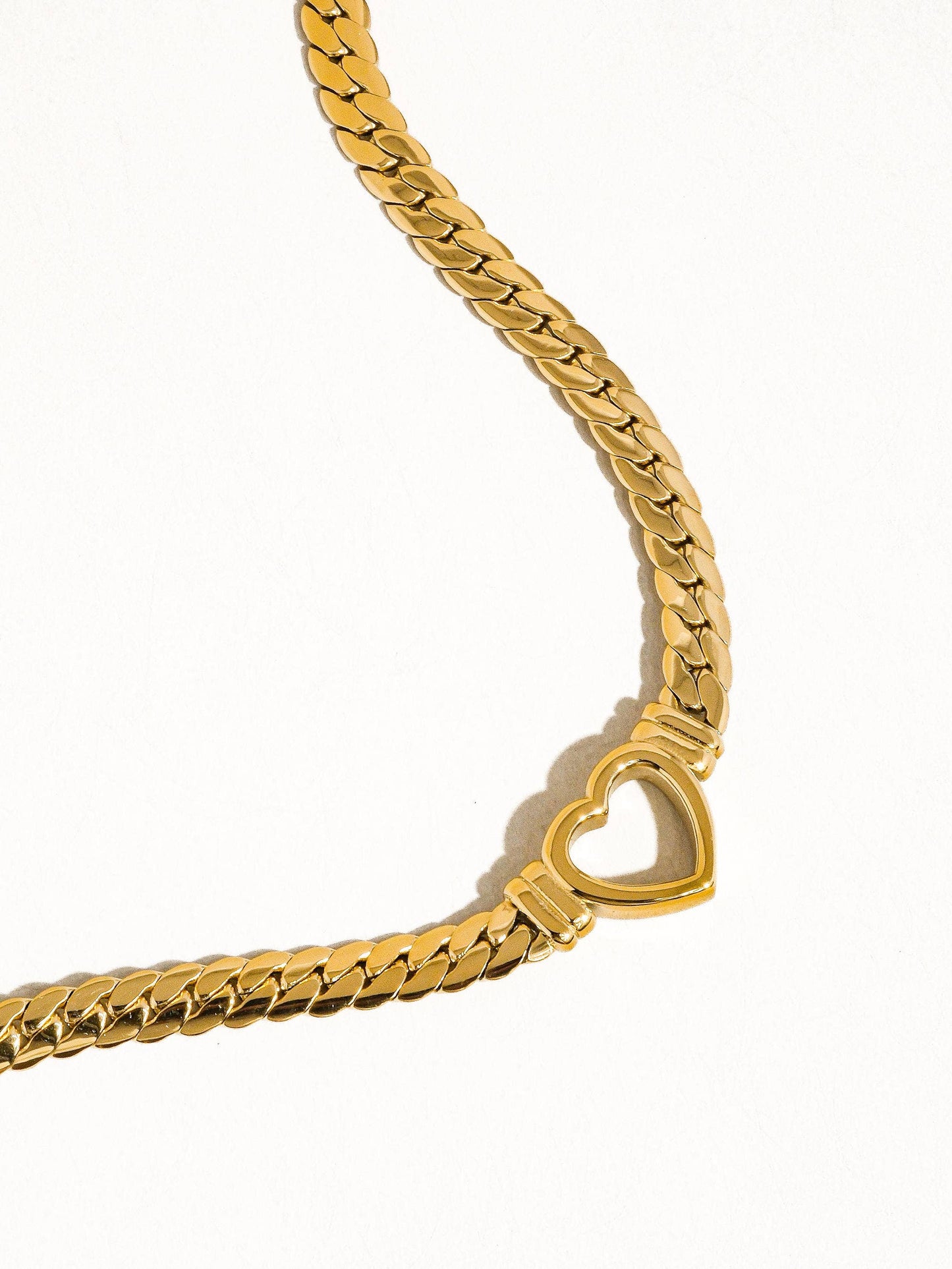 Tessa Heart Snake Chain Necklace | Waterproof Jewelry