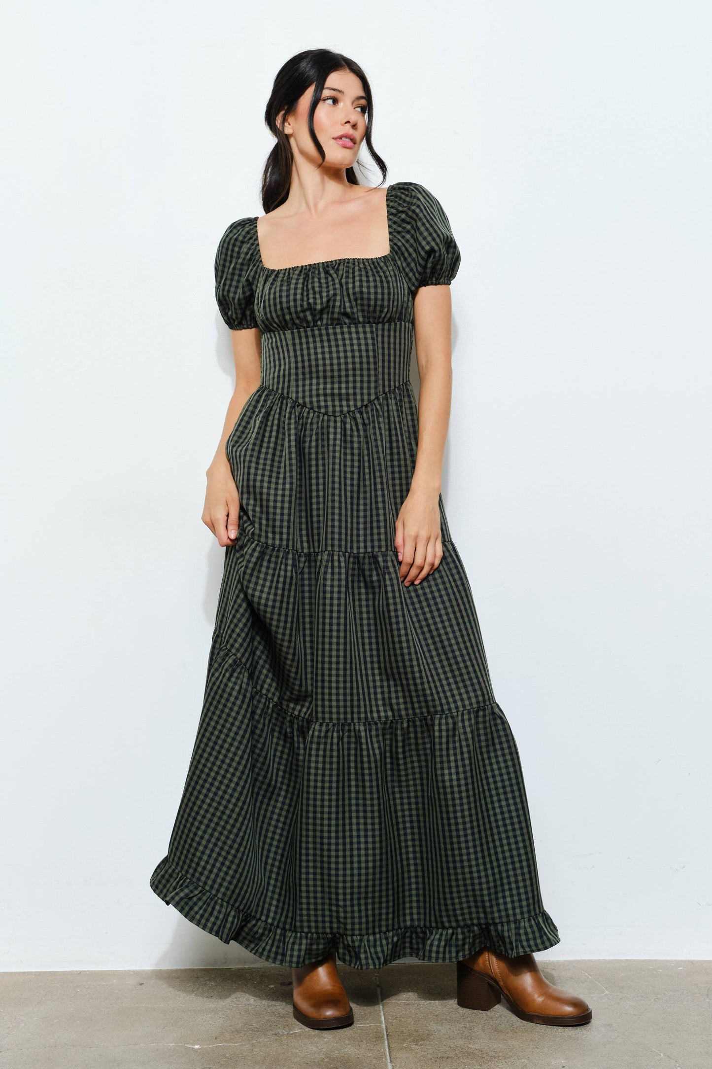Lauren Gingham Maxi Dress