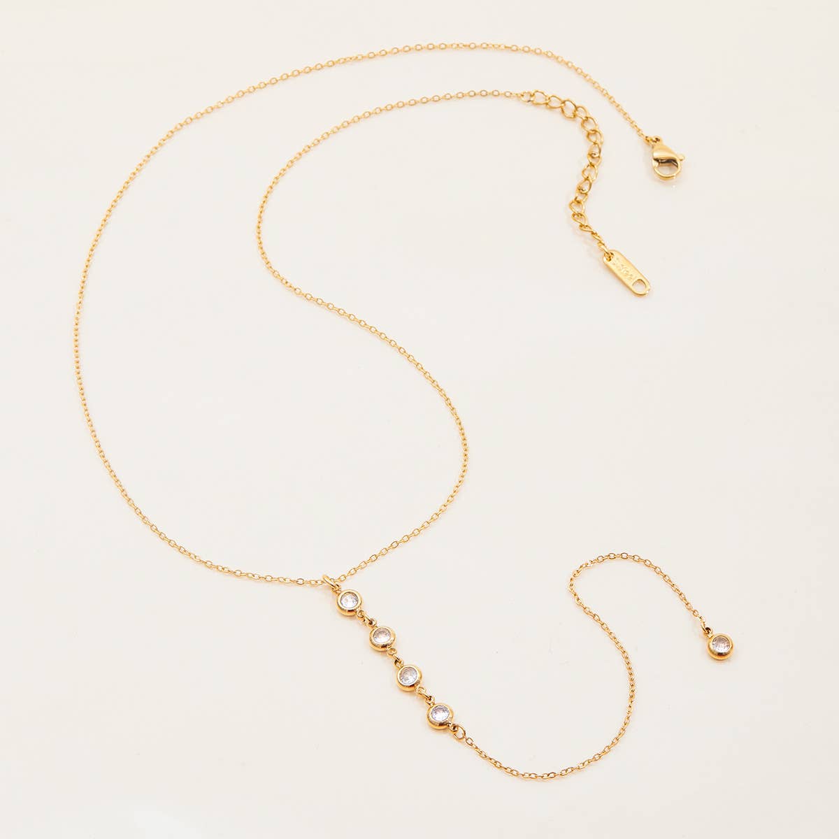 Zircon Lariat Necklace | Waterproof Jewelry