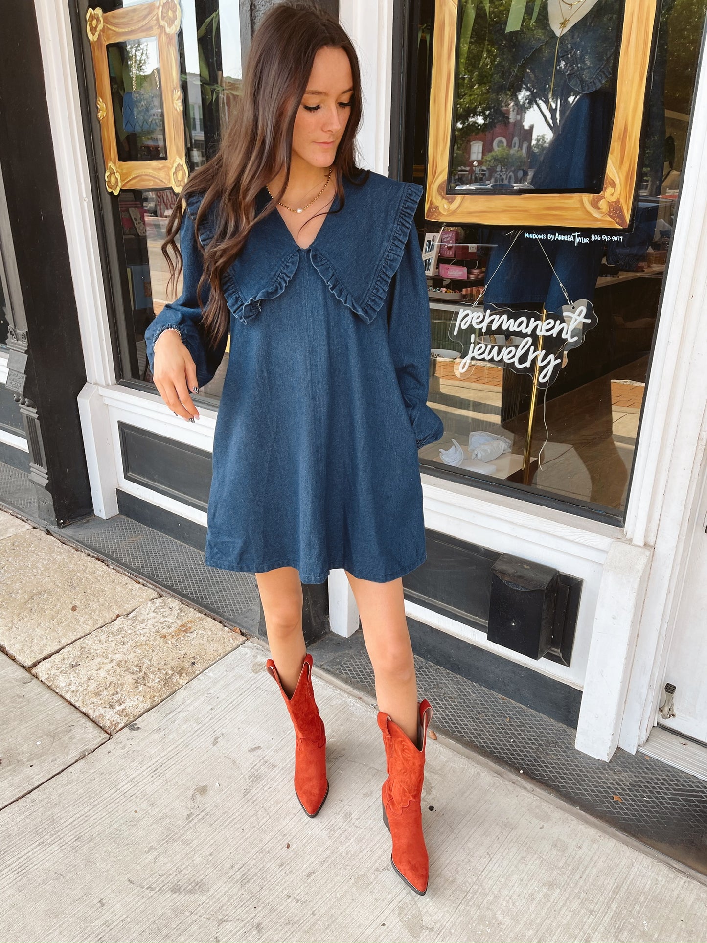 Bonnie Denim Collar Dress