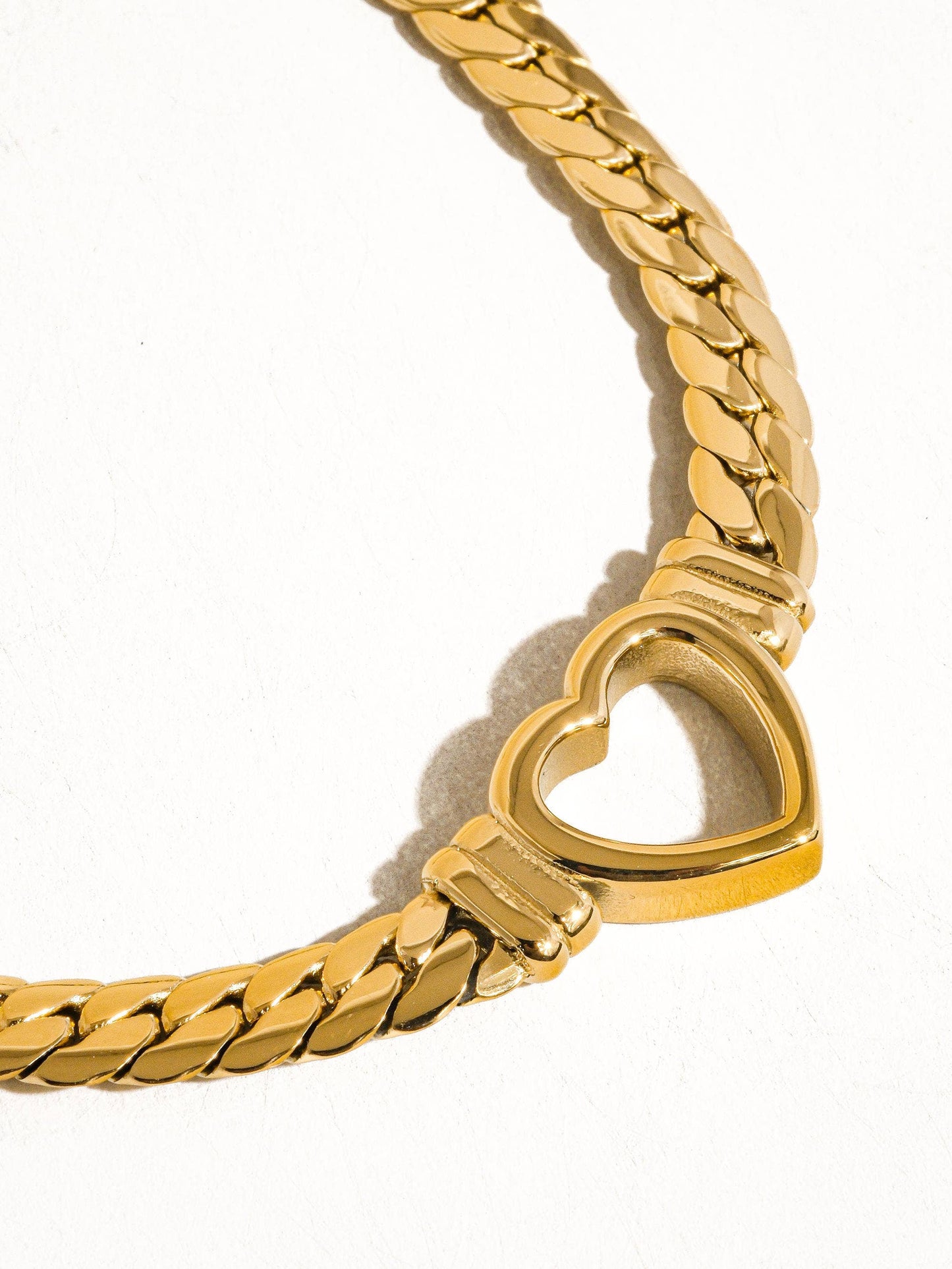 Tessa Heart Snake Chain Necklace | Waterproof Jewelry