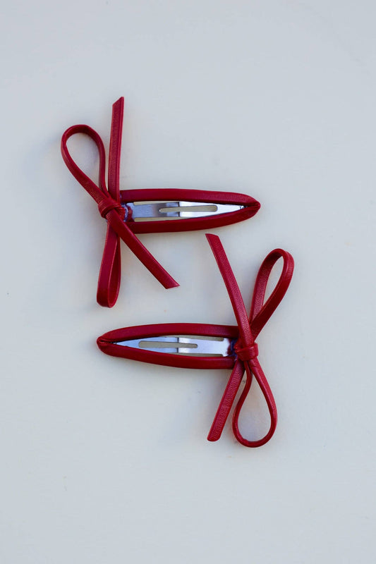 Leather Bow Snap Clip | KAXI