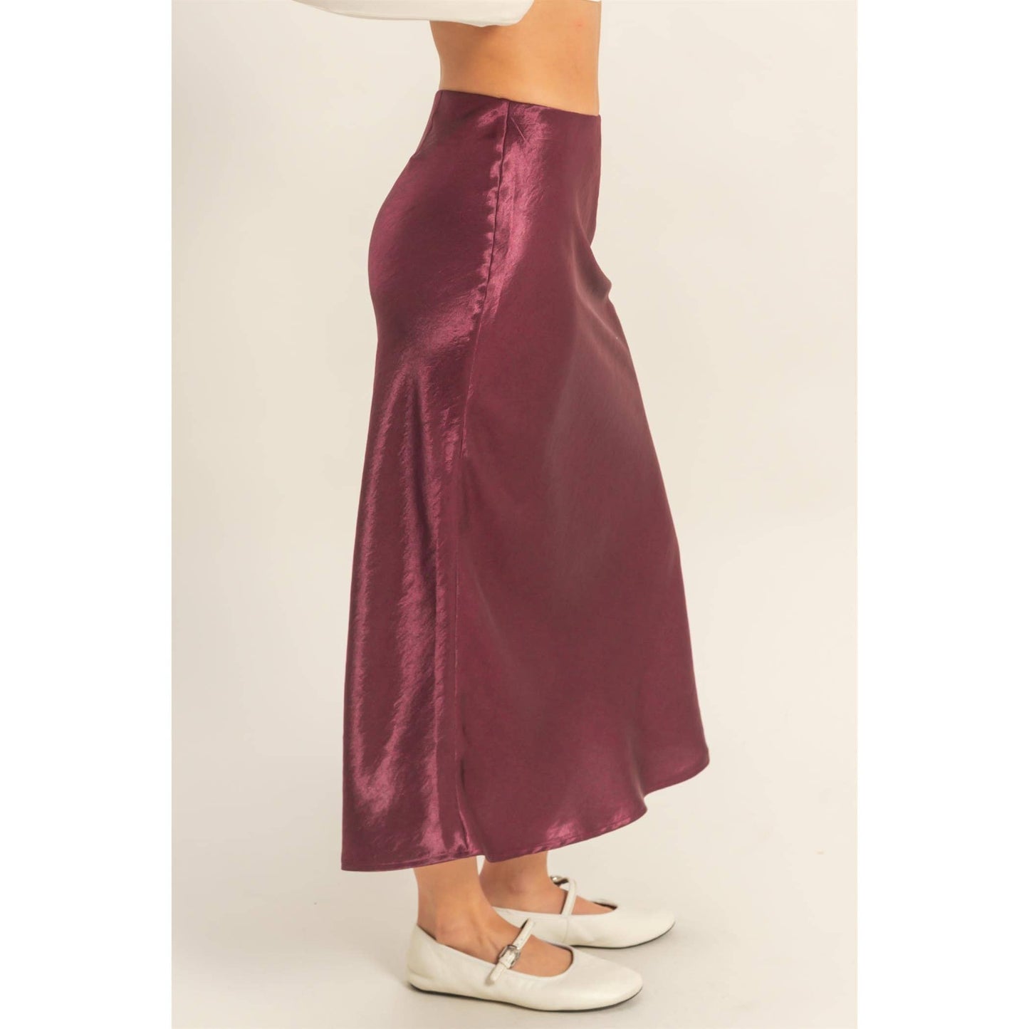 Dana Satin Midi Skirt