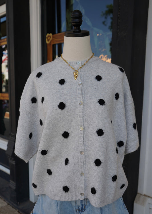 Lolly Polka Dot Short Sleeve Cardigan