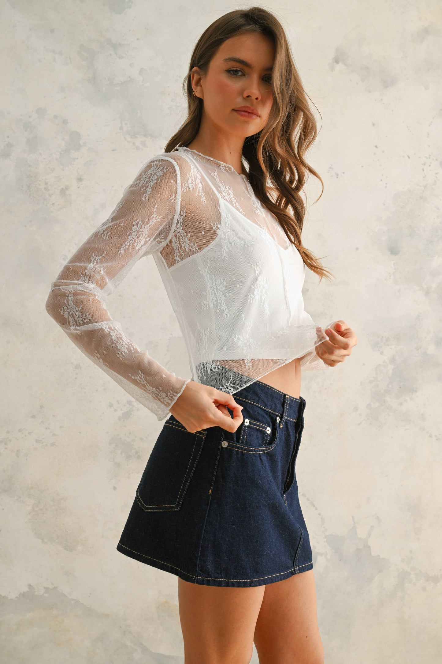 Dana Lace Long Sleeve Top