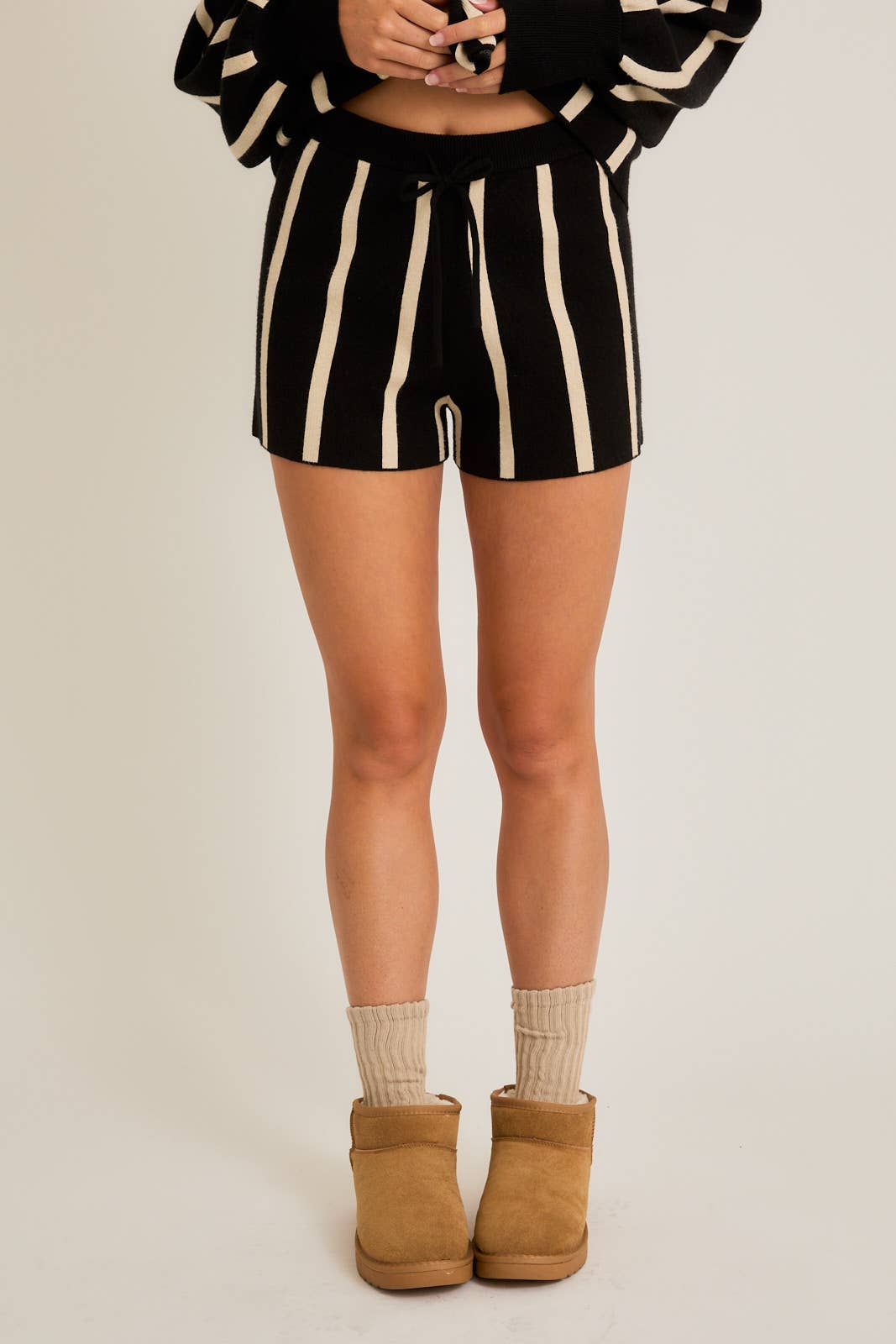 Rae Striped Knit Shorts