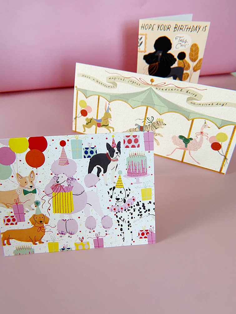 Tres Chic Poodle Birthday Card