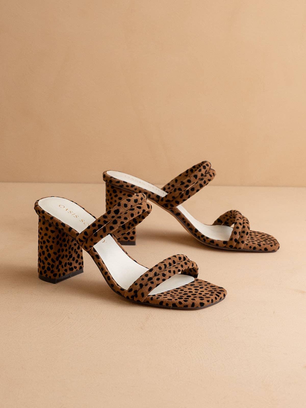 The Angela | Dark Cheetah Strappy Aligator Block Heel