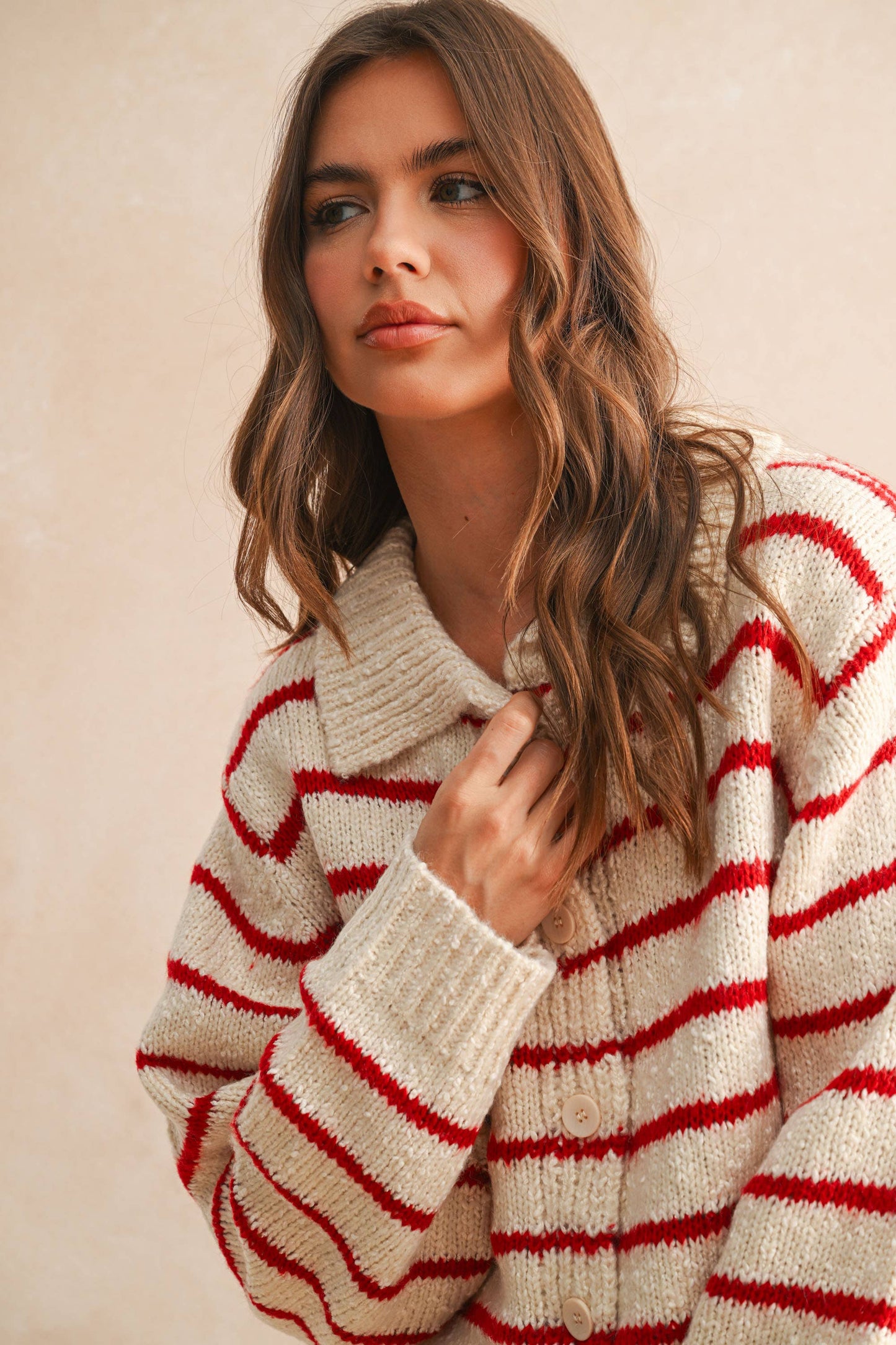 Fran Striped Button Cardigan