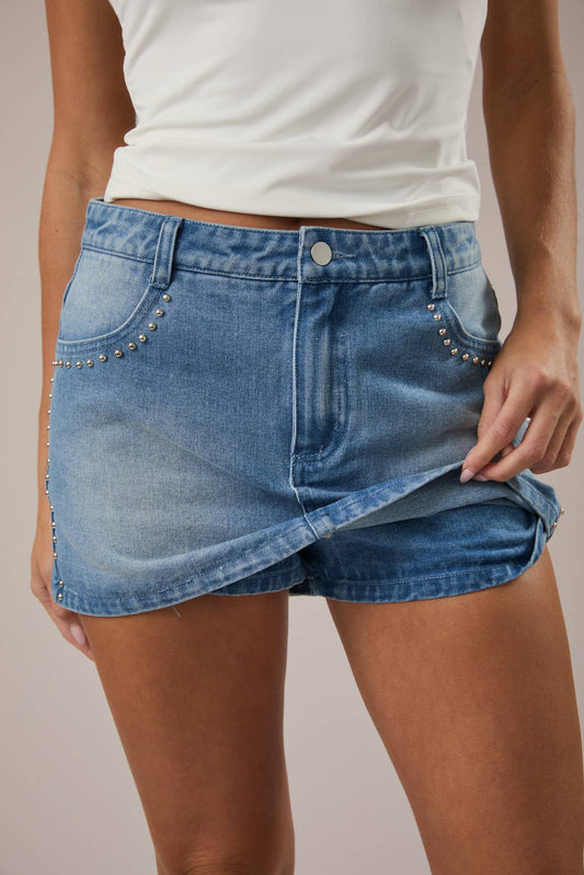 Meg Studded Denim Skort