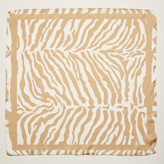 Amora Zebra Print Square Scarf