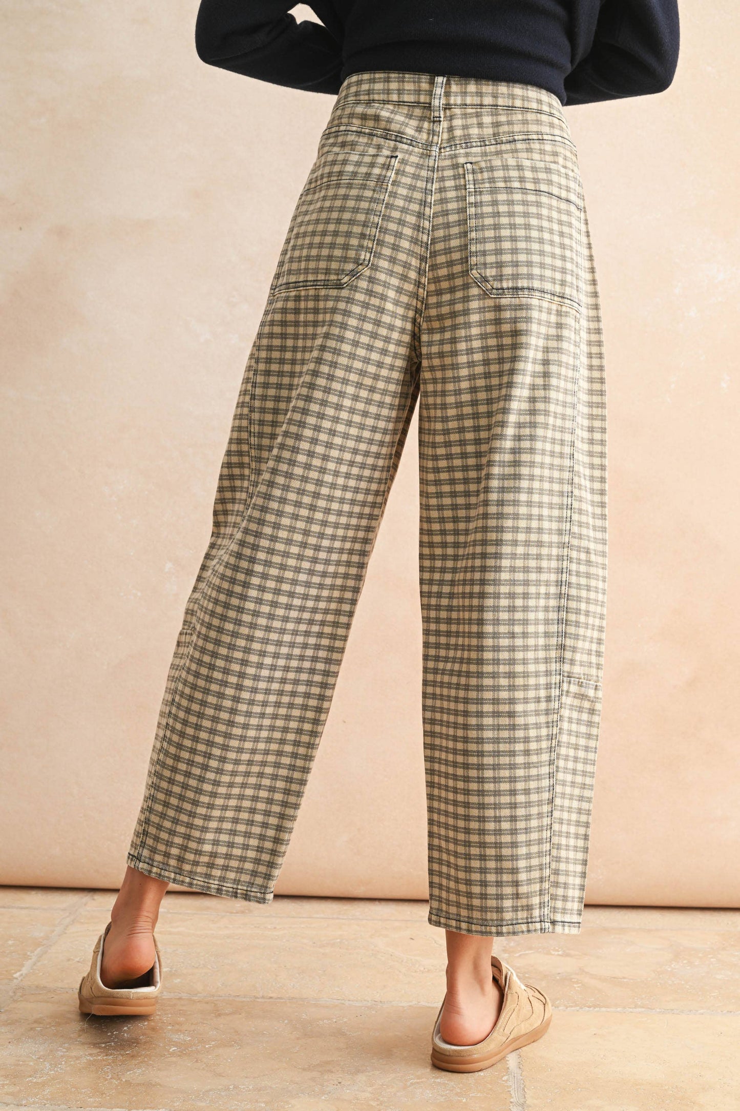 Ginger Gingham Barrel Pants