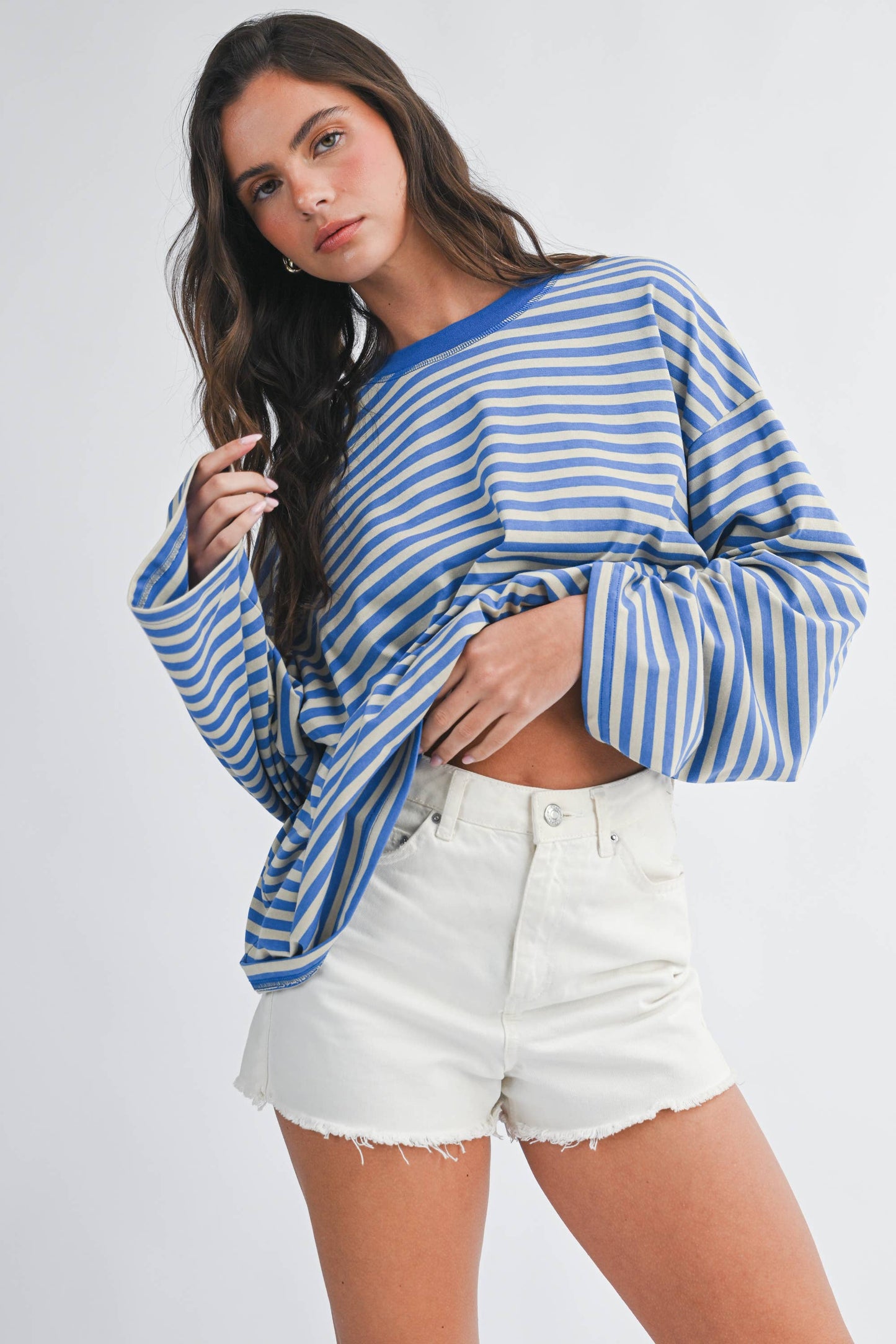 Greta Oversized Stripe Long Sleeve Top