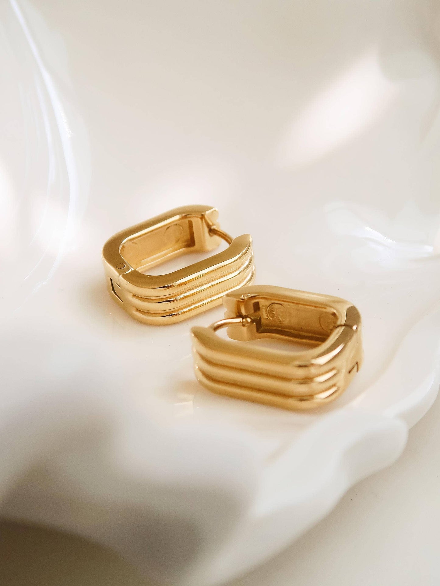 Noa Stripe Hoop Earring | Waterproof Jewelry