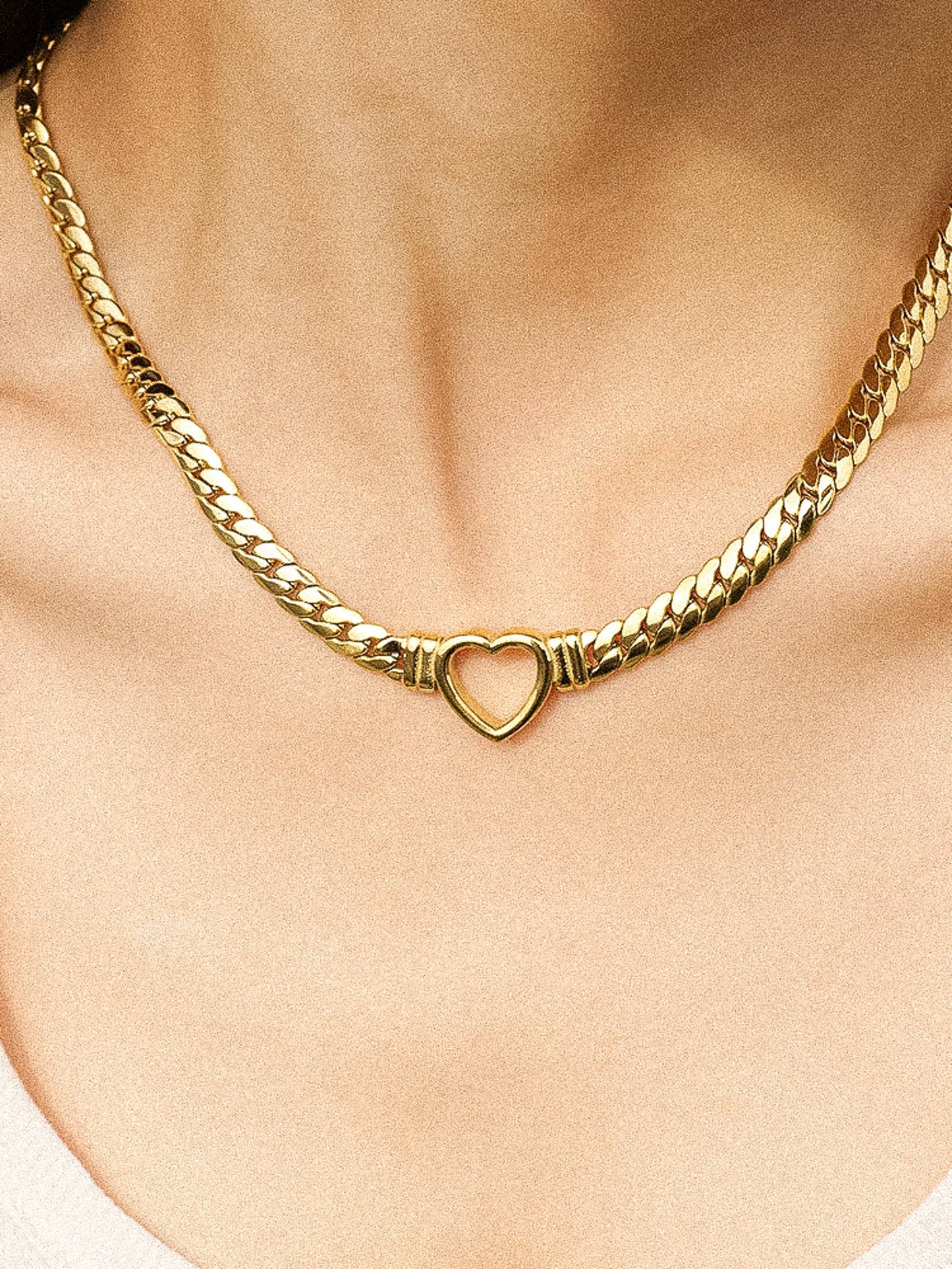 Tessa Heart Snake Chain Necklace | Waterproof Jewelry