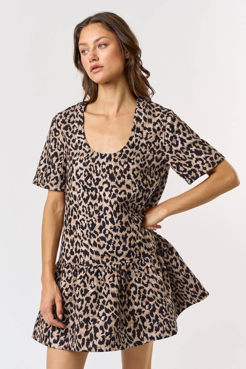Sable Leopard Mini Dress