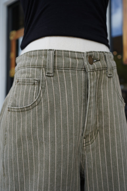 Penny Pin Stripe Barrel Pants
