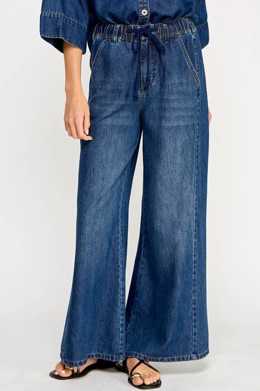 Angie Drawstring Wide Leg Jeans