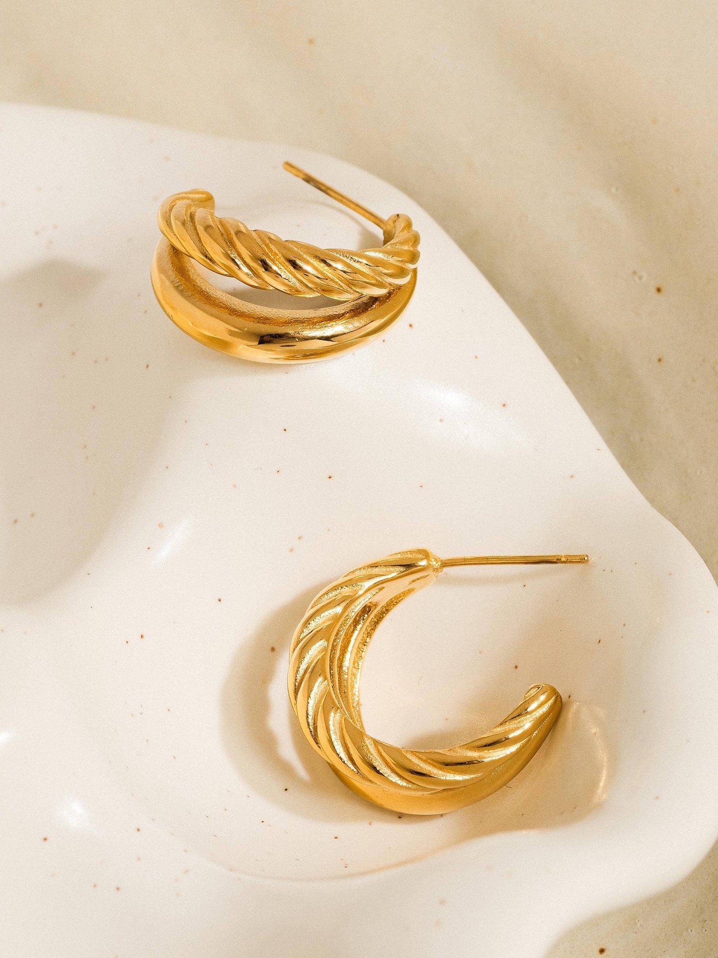 Gigi Braided Double Hoop | Waterproof Jewelry