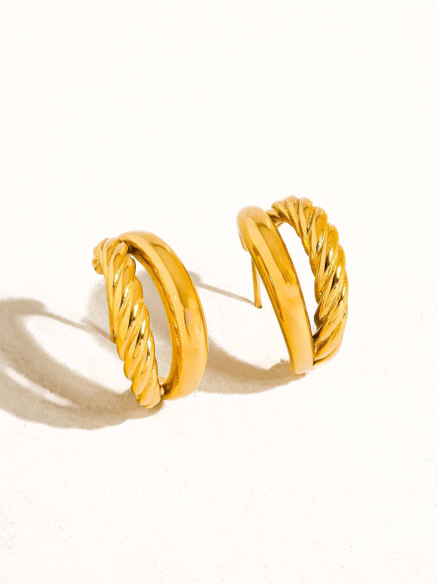 Gigi Braided Double Hoop | Waterproof Jewelry