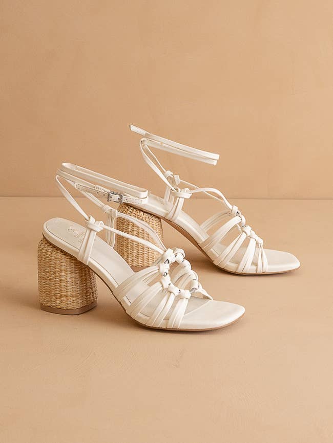 The Monza | Strappy Basket Weave Heel
