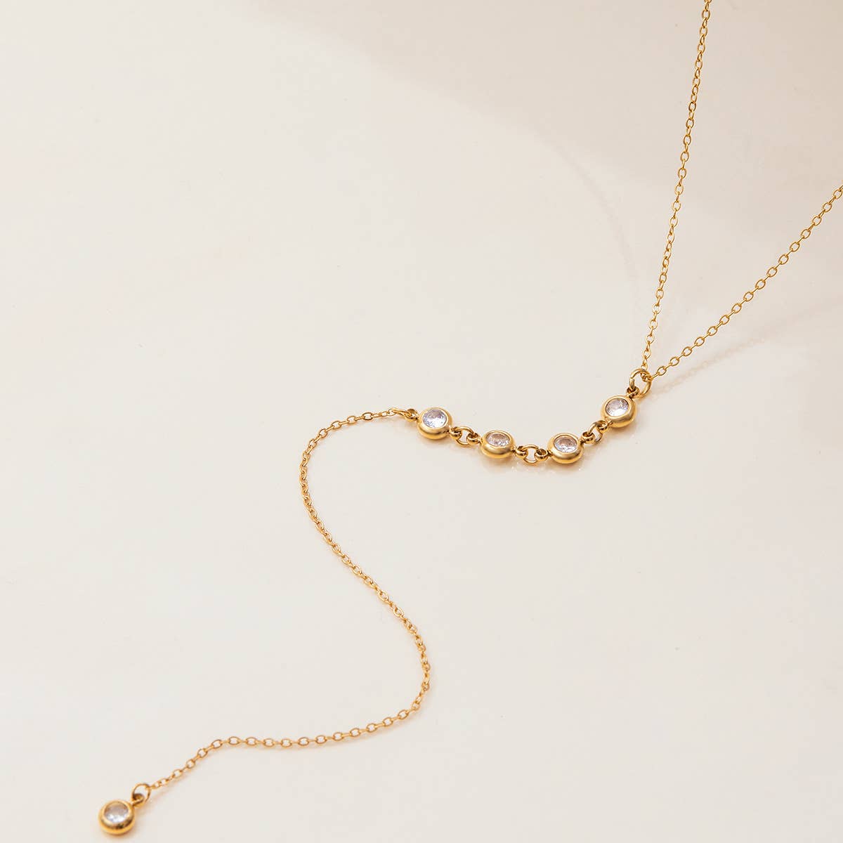 Zircon Lariat Necklace | Waterproof Jewelry
