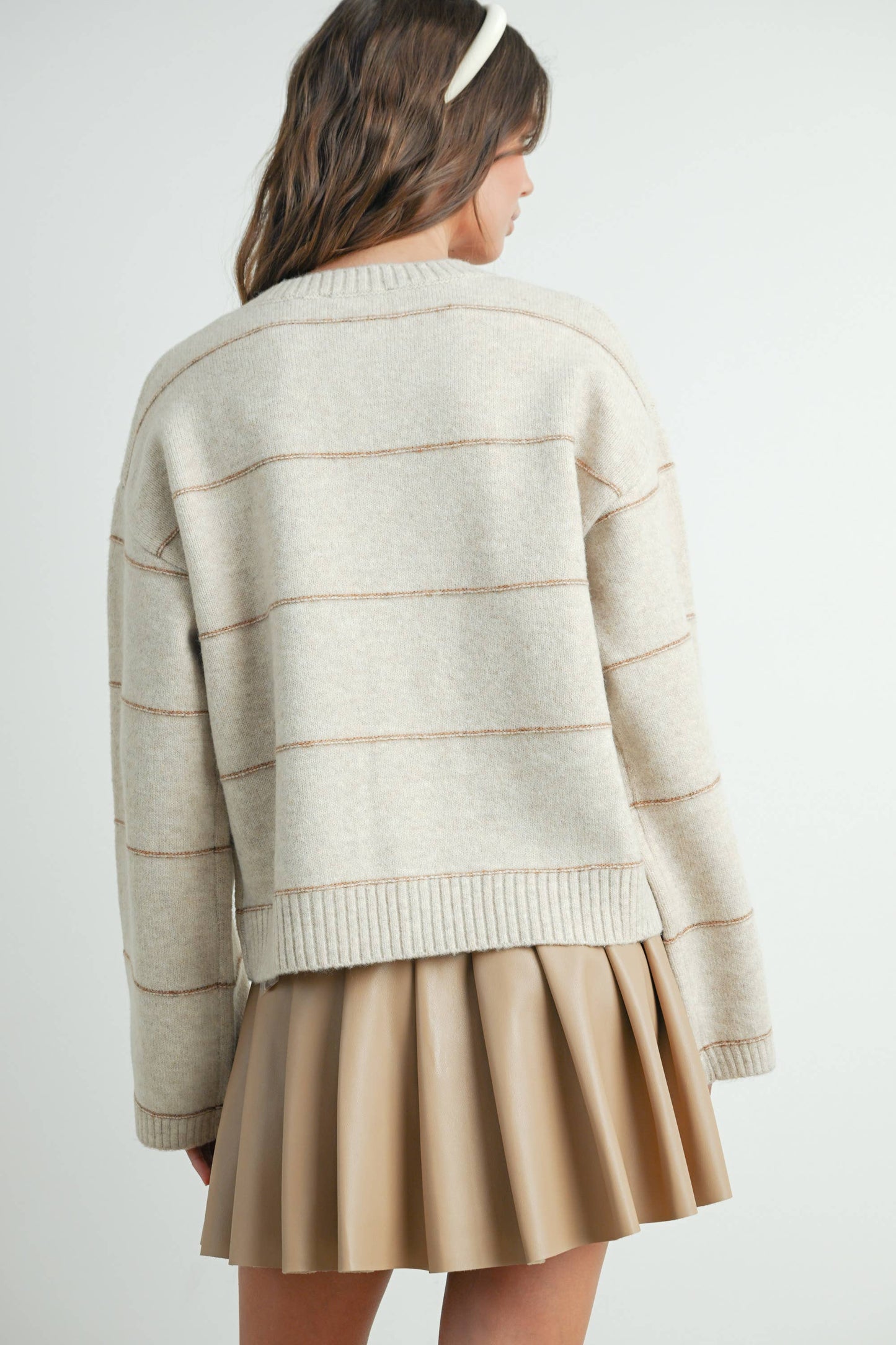 Lola Button Front Striped Cardigan