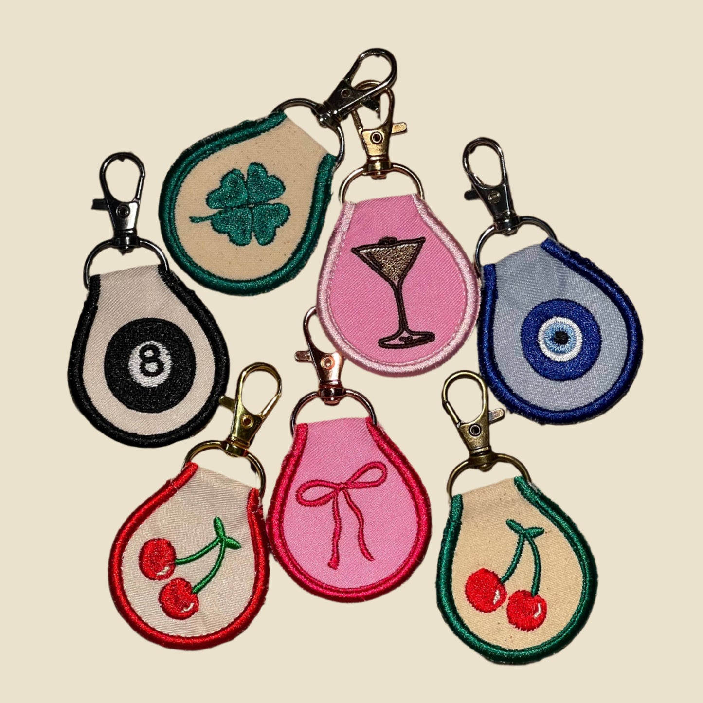 Retro Embroidered Key Tag