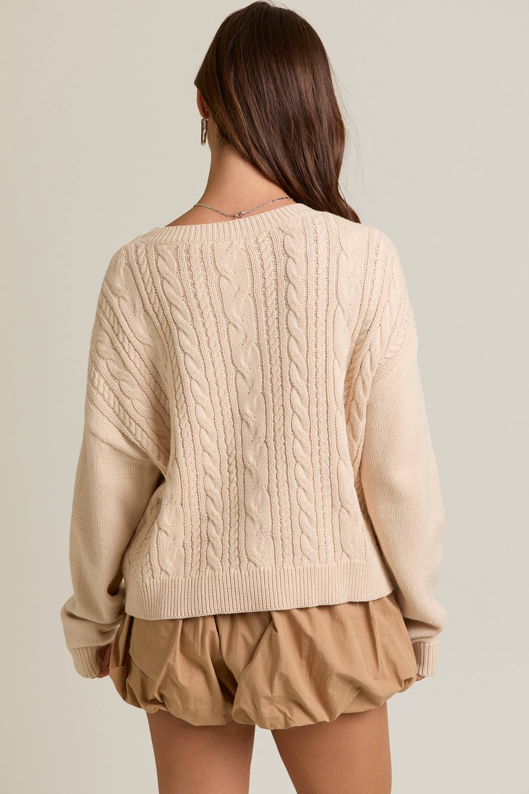 Addie Jersey Cable Knit Sweater
