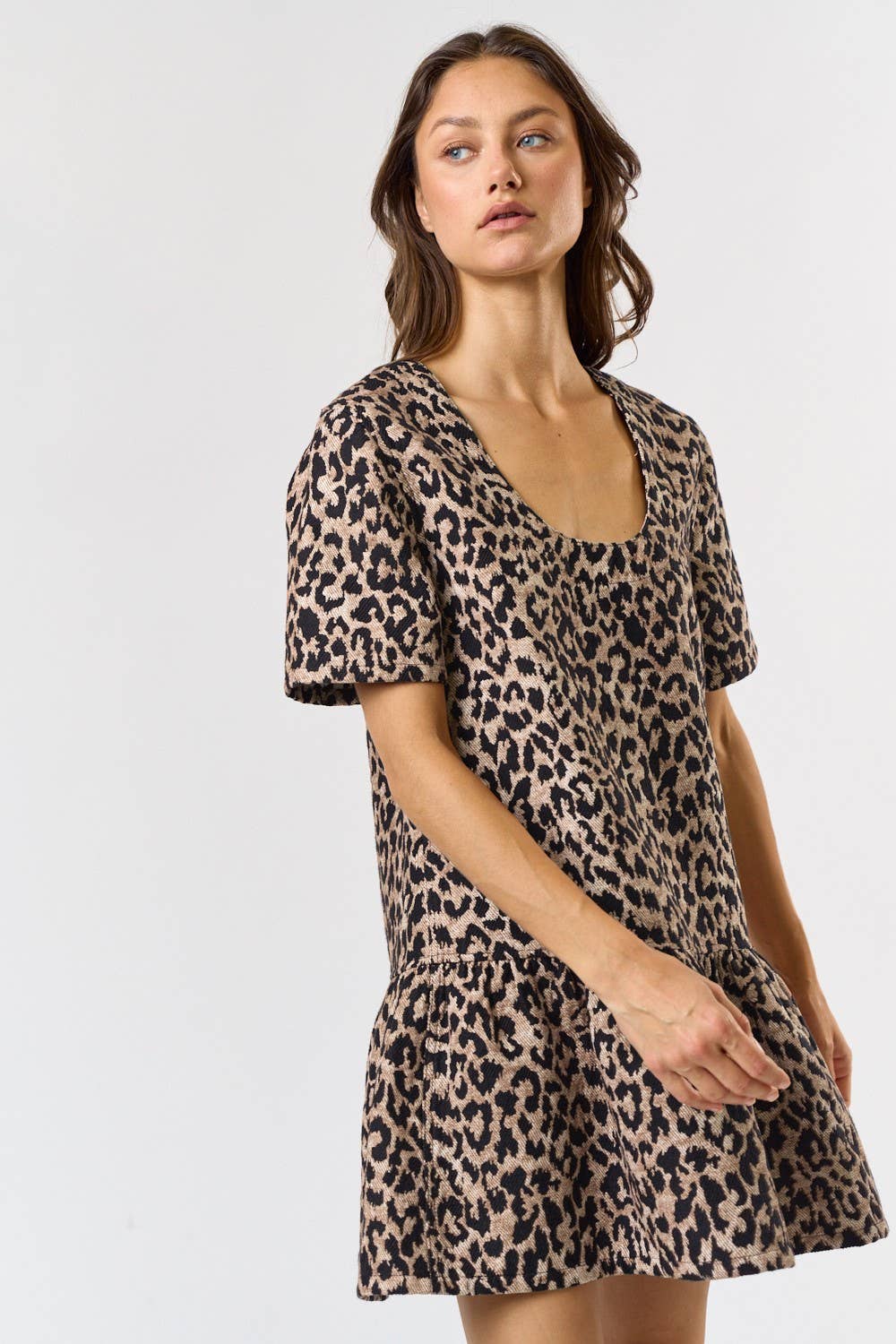 Sable Leopard Mini Dress