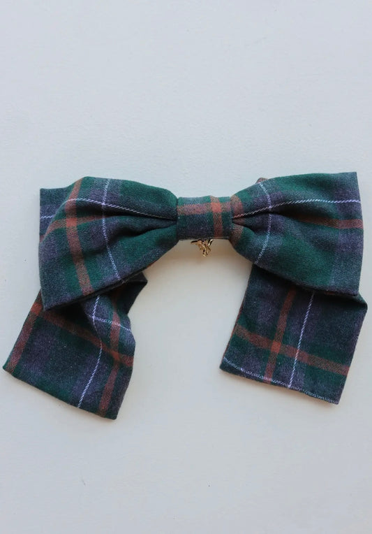 University Plaid Slouchy Bow | KAXI
