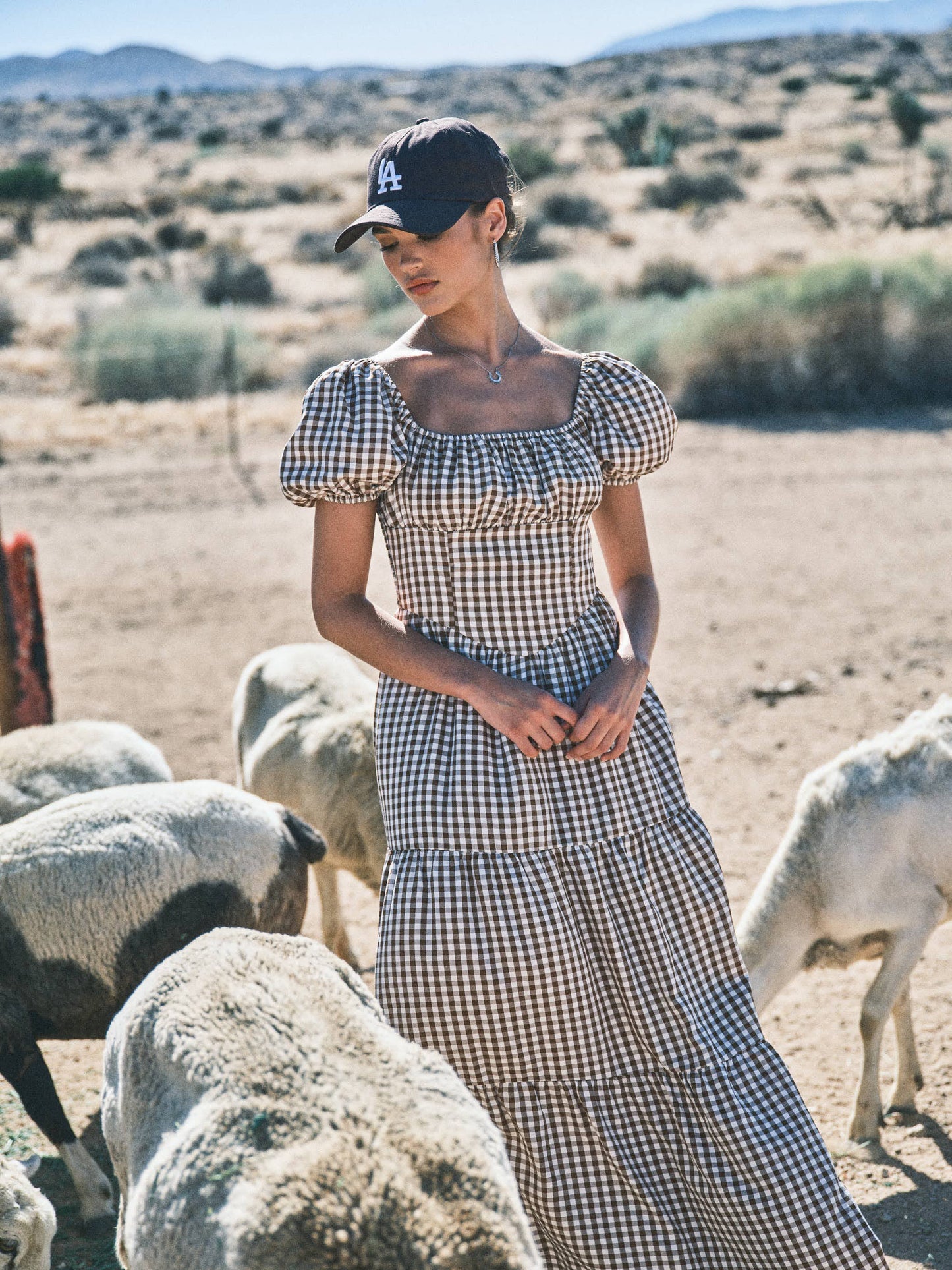 Lauren Gingham Maxi Dress