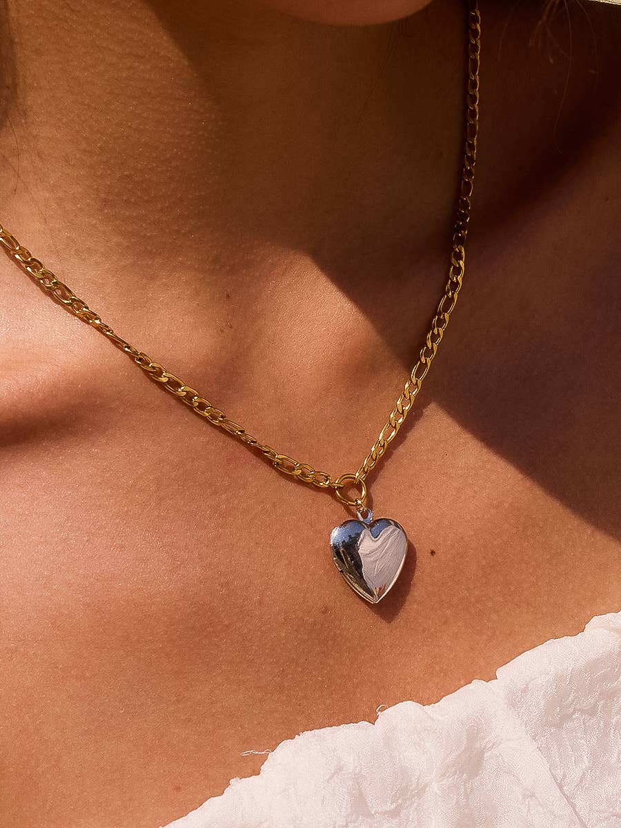 Heidi Mixed Metal Locket Necklace | Waterproof Jewelry