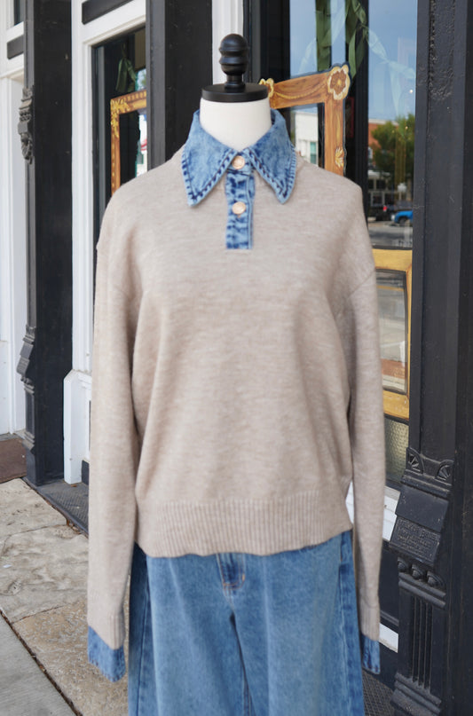 Emely Contrast Knit Top