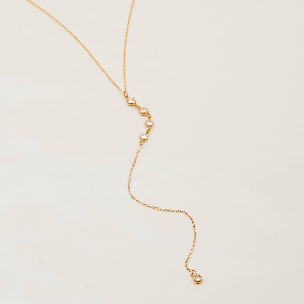 Zircon Lariat Necklace | Waterproof Jewelry