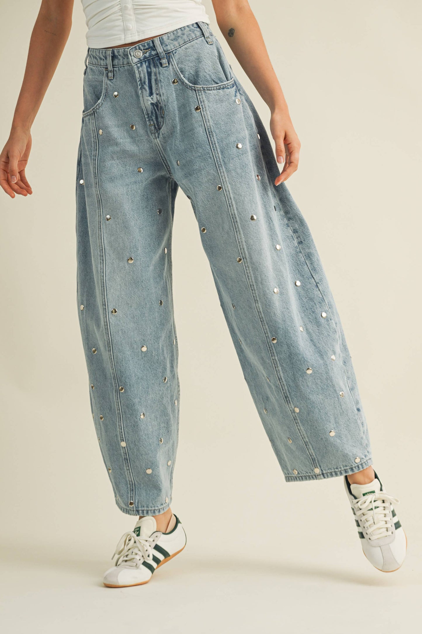 Sadie Stud Barrel Jeans