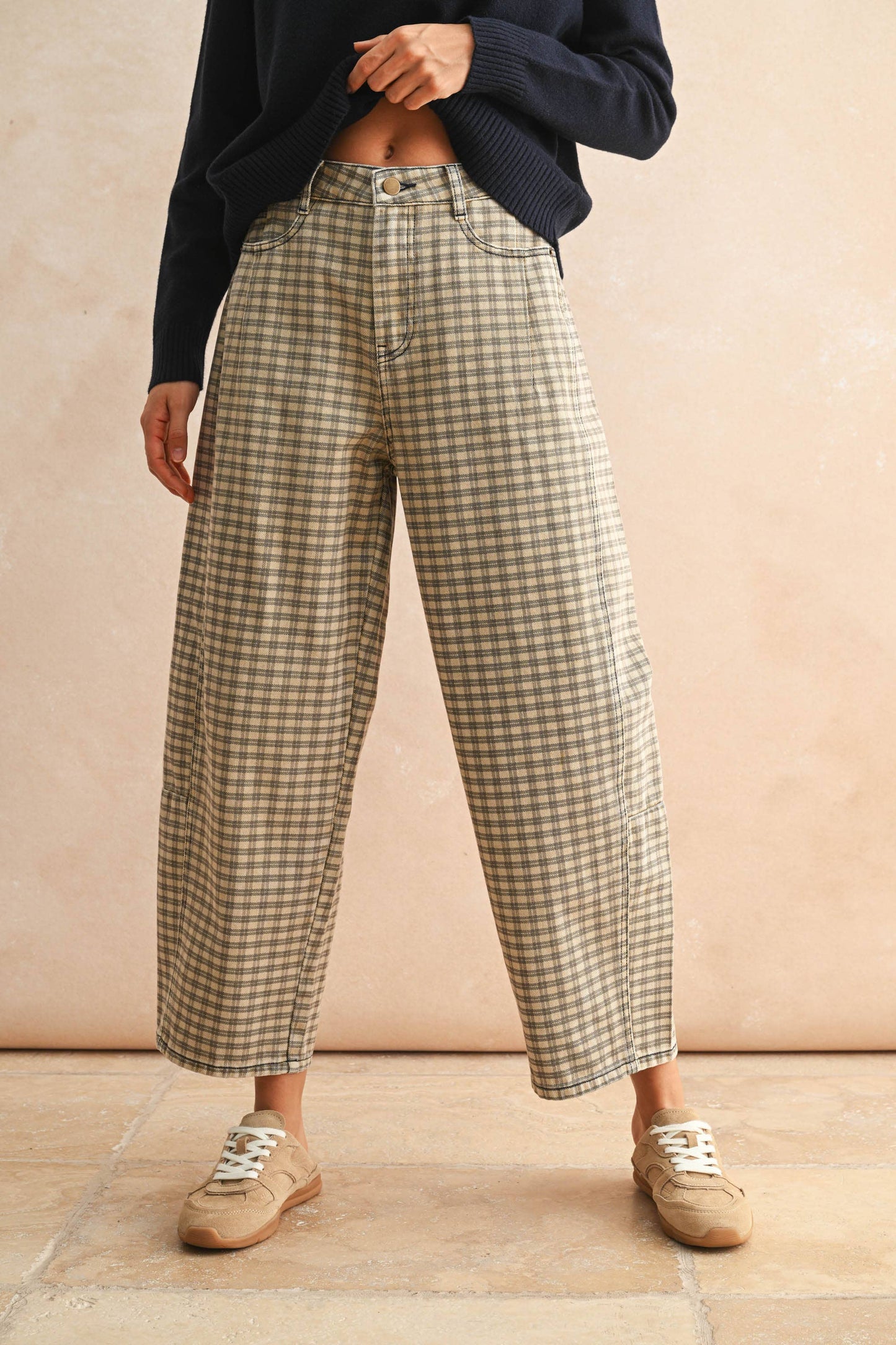 Ginger Gingham Barrel Pants