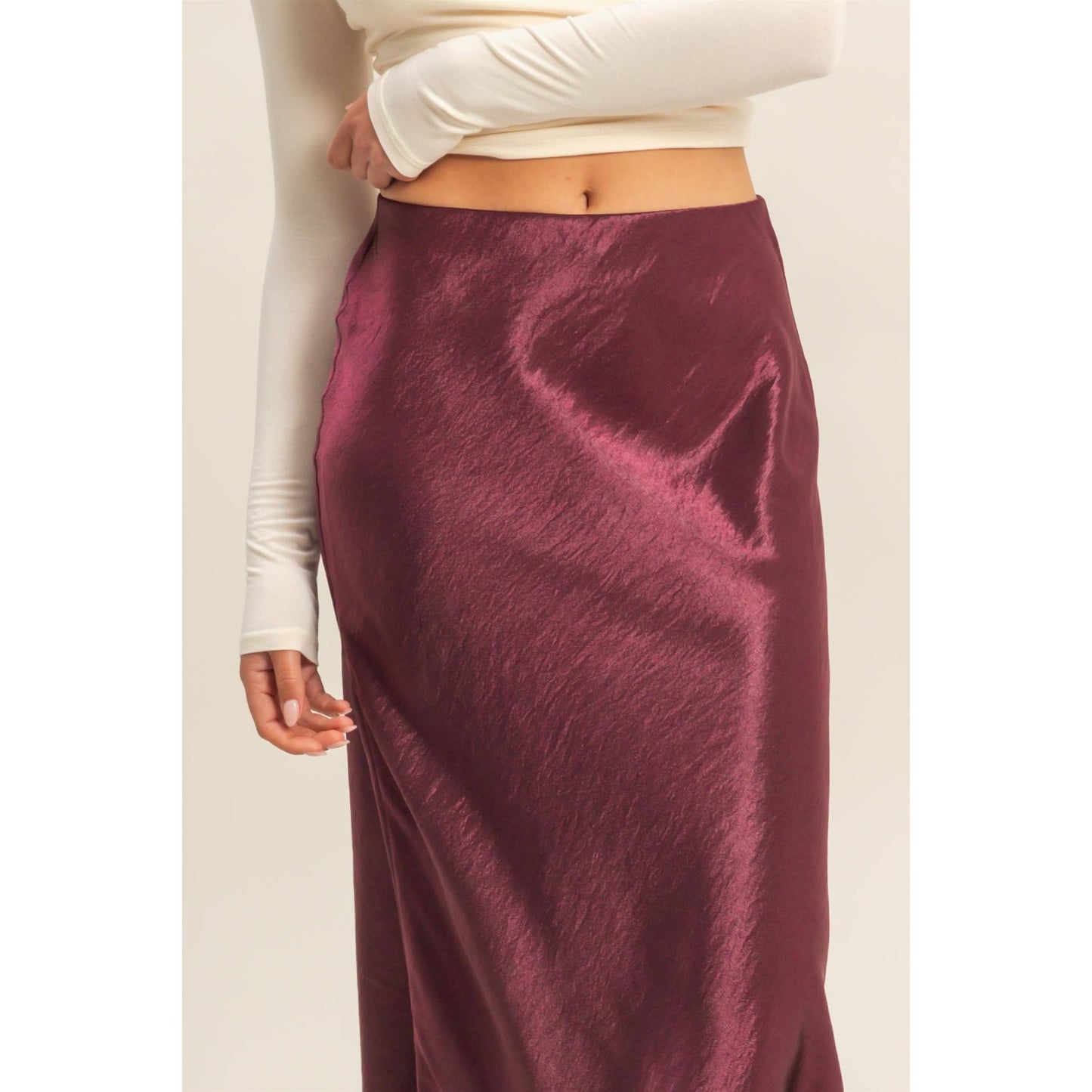Dana Satin Midi Skirt