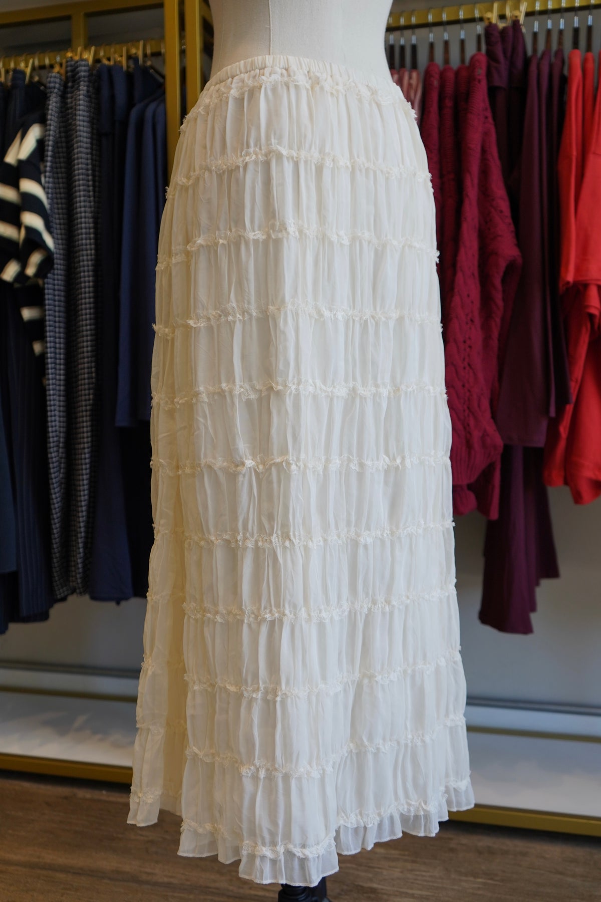 Audrey Ruffle Tiered Maxi Skirt