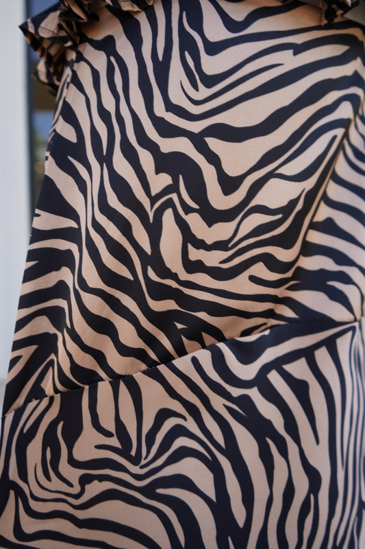 Kitty Zebra Midi Skirt