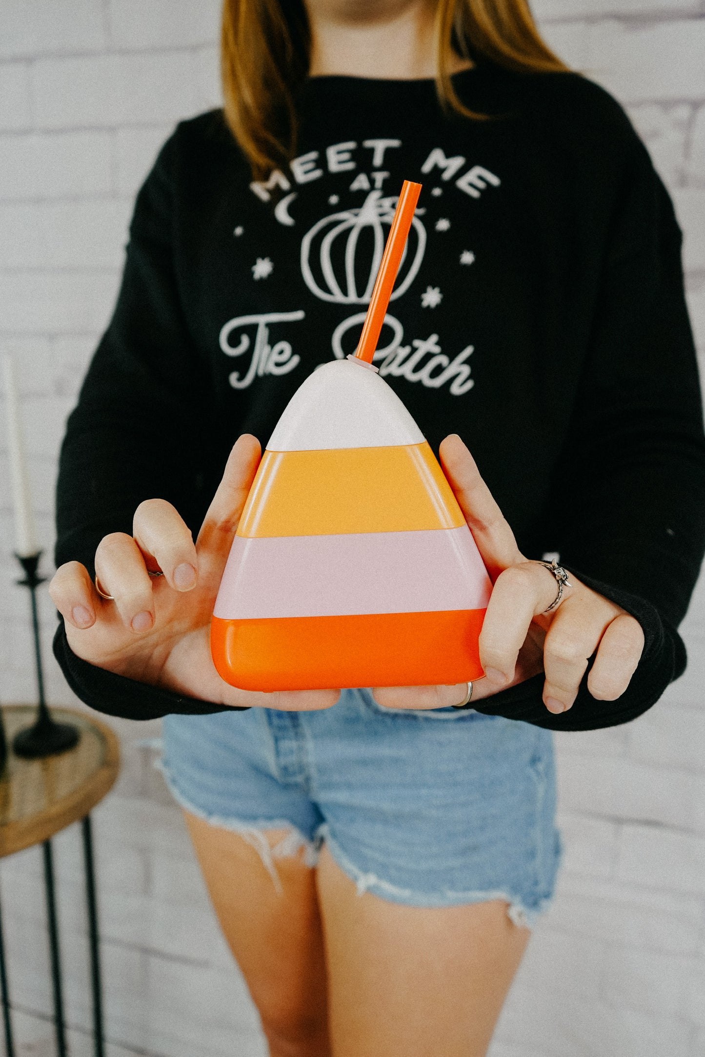 Candy Corn Sipper with Straw