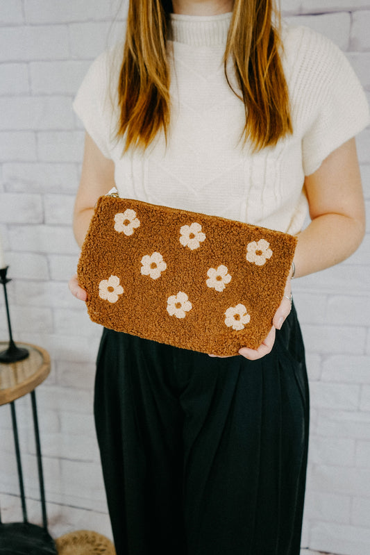 Teddy Pouch - Brown Flower